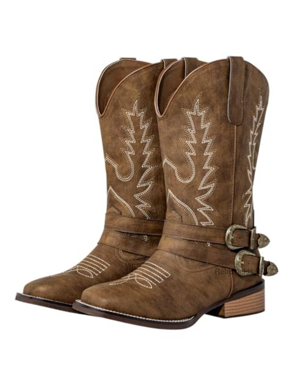 Extra Wide Calf Cowgirl Boots Women Faux Leather Calf High Western Boots